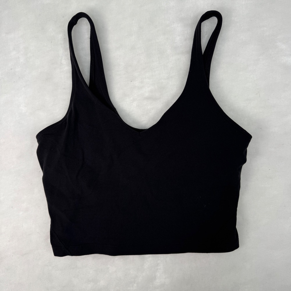 Lululemon Women's Black Longline Sports Bra Crop Tank Size 6